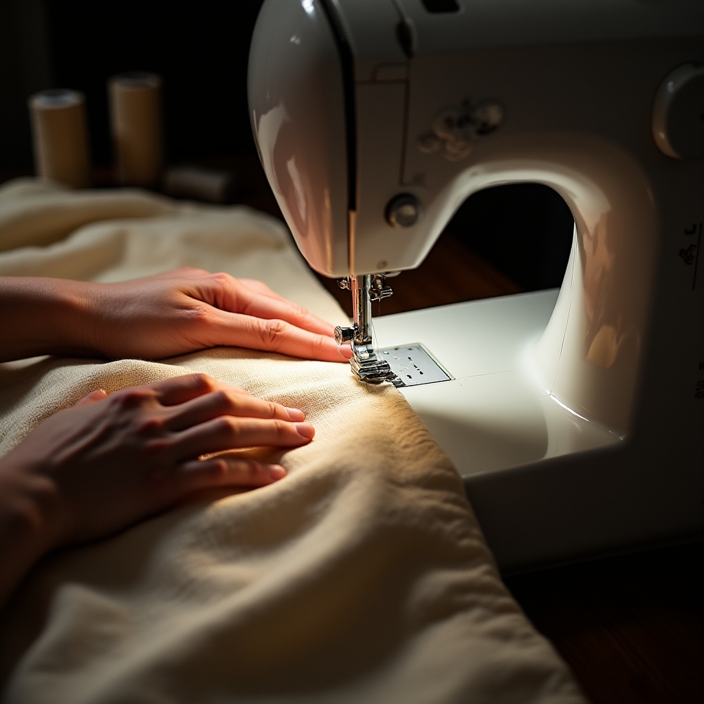 Подшив штор с аккуратным швом